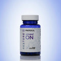 Supplement bottle labeled 'Protocol Pineal ON' on a gradient blue background