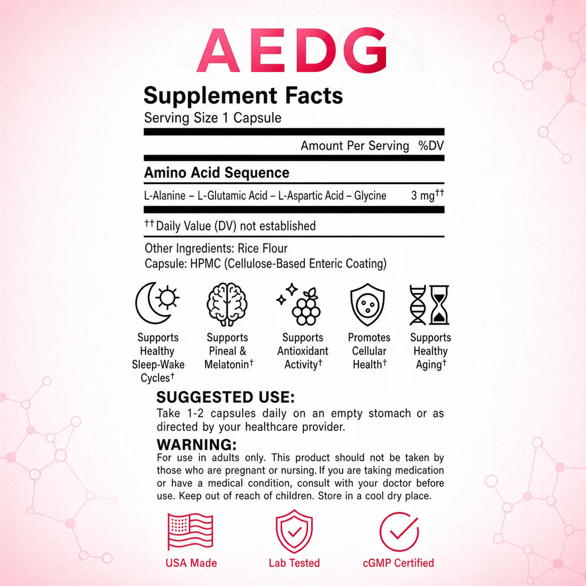 AEDG | 3 mg | 30 Capsules