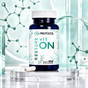 PROTOCOL Restore+ vilON 1 mg, 60 capsules: dietary supplement bottle with one capsule on a clear glass stand